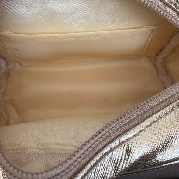 Michael Kors Metallic Gold Pouch Cosmetics Bag Party Clutch Wristlet - Picture 4 of 8